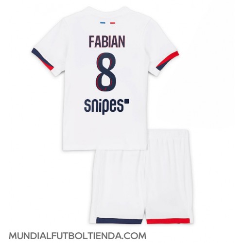 Camiseta Paris Saint-Germain Fabian Ruiz #8 Segunda Equipación Replica 2025-26 para niños mangas cortas (+ Pantalones cortos)